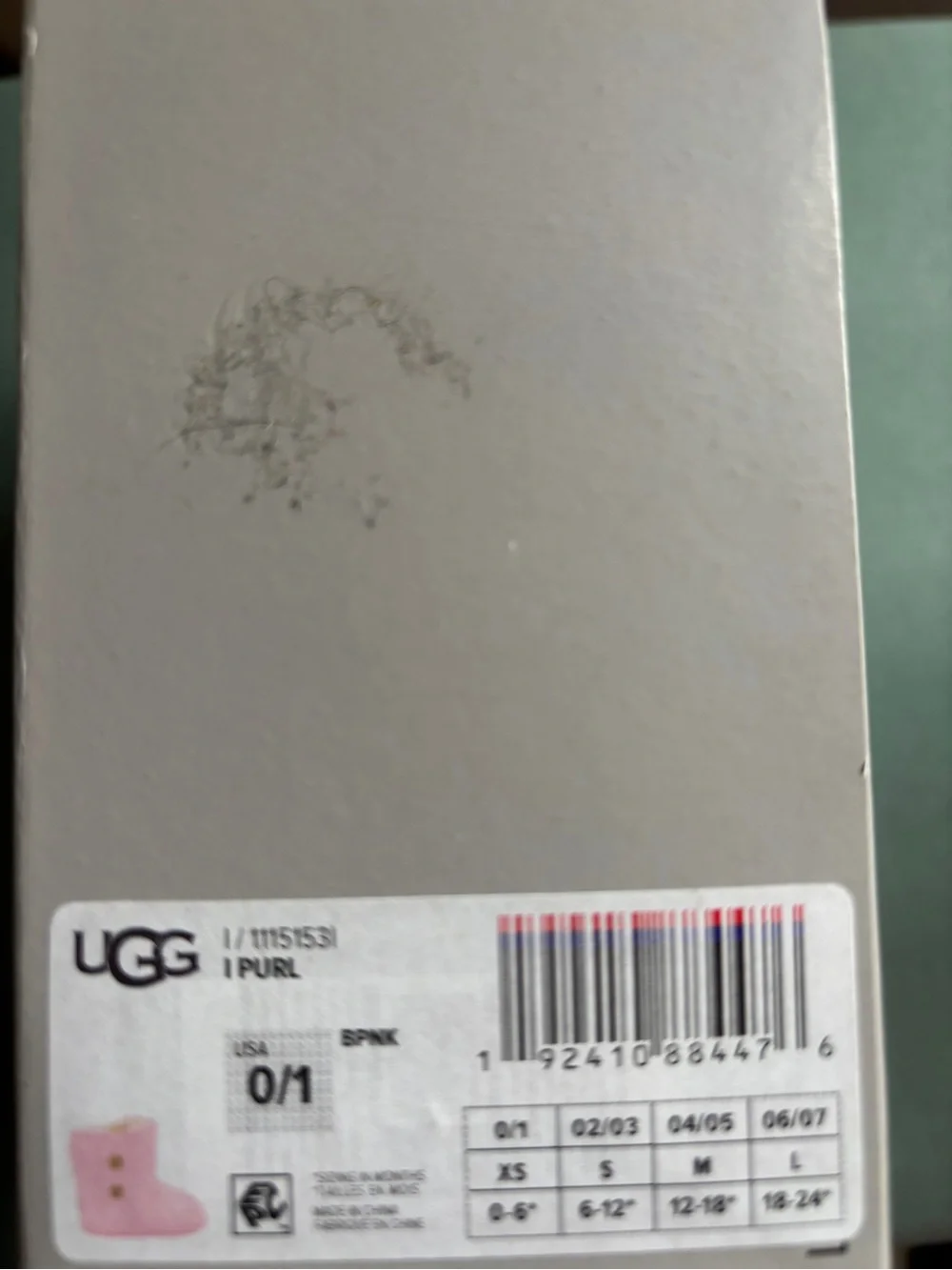 UGG Kids Light Pink Knit Bootie Slippers with Button Detail